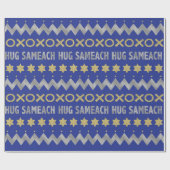 Hanukkah Wrapping Paper "Hug Sameach" Cadeaupapier (Vlak)