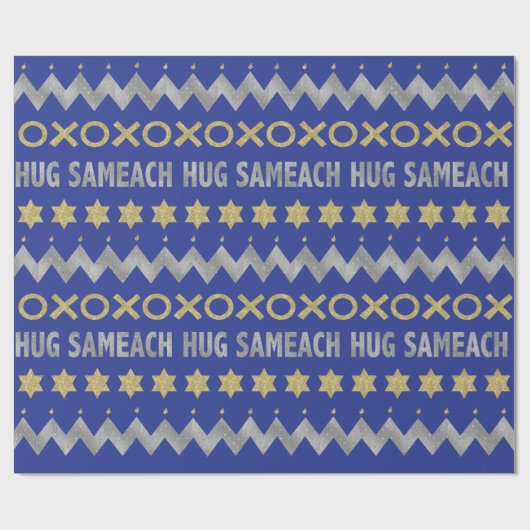 Hanukkah Wrapping Paper "Hug Sameach" Cadeaupapier (Vlak)