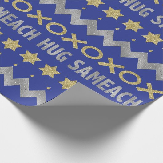 Hanukkah Wrapping Paper "Hug Sameach" Cadeaupapier (Hoek)