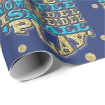 Hanukkah Wrapping Paper "I have a Little Dreidel" Cadeaupapier<br><div class="desc">Hanukkah "Ik heb een kleine droom/goud en blauw" Ik hoop dat u van onze nieuwe cadeauomslag "Ik heb een kleine droomvormer/goud en blauw" houdt, met gouden sterren om uw cadeaus op te frissen:) Kies uit vier stijlen en vijf verpakkingsgrootten van papier. Geniet van en bedankt voor het stoppen en winkelen....</div>