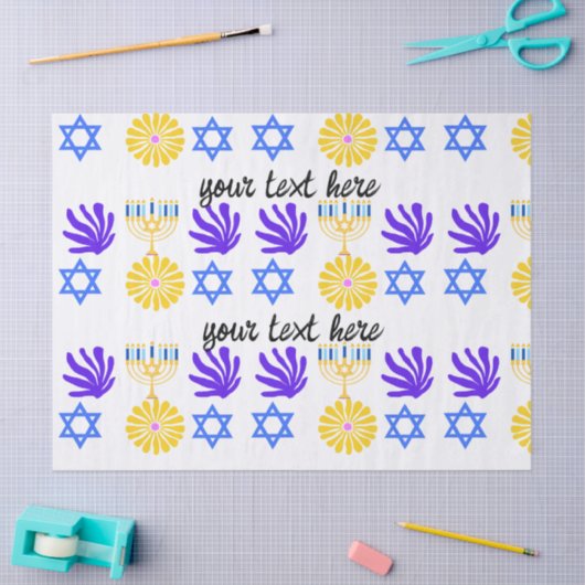 Hanukkah Wrapping Paper – Menorah, Star of David Tissuepapier (Craft)