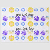 Hanukkah Wrapping Paper – Menorah, Star of David Tissuepapier (Voorkant)