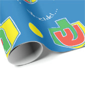 Hanukkah Wrapping Paper "Oh, Dreidel..." Kleurrijk Cadeaupapier (Rol Hoek)
