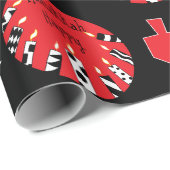 Hanukkah Wrapping Paper "Red, White, Black" Cadeaupapier (Rol Hoek)