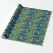 Hanukkah Wrapping Paper "Retro Happy Chanukah" Cadeaupapier (Uitgerold)