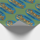 Hanukkah Wrapping Paper "Retro Happy Chanukah" Cadeaupapier (Hoek)