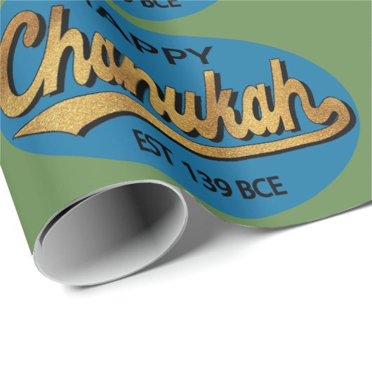 Hanukkah Wrapping Paper "Retro Happy Chanukah" Cadeaupapier (Rol Hoek)