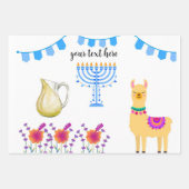 Hanukkah Wrapping Paper Set – Vintage Stamp, books (Voorkant 3)