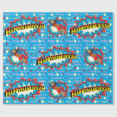 Hanukkah Wrapping Paper "Super Judah Flying" Cadeaupapier (Vlak)