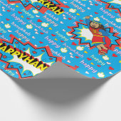 Hanukkah Wrapping Paper "Super Judah Flying" Cadeaupapier (Hoek)