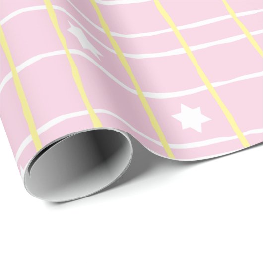 Hanukkah Wrapping Paper "Sweet Pink & Yellow" Cadeaupapier (Rol Hoek)