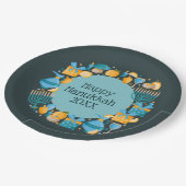 Hanukkah Wreath Blue Papieren Bordje (Gekanteld)