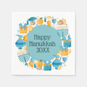 Hanukkah Wreath Blue Servet (Voorkant)