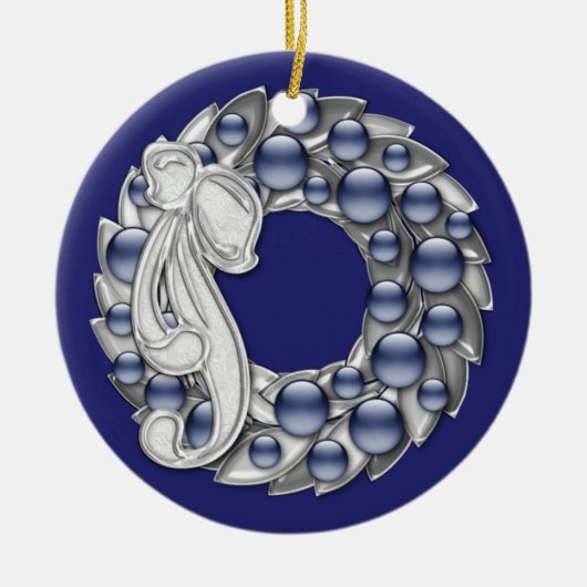 Hanukkah Wreath Keramisch Ornament (Voorkant)