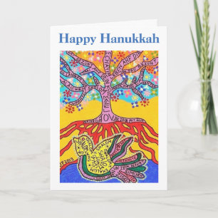 Hanukkah Yiddish Spirituele vredestaal Kaart