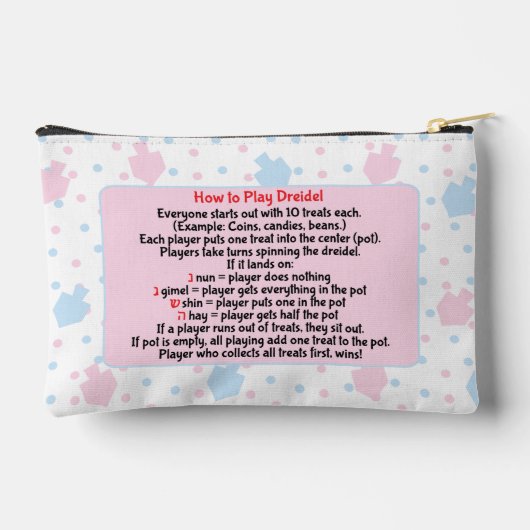 Hanukkah Zeevie en vriend Dreidel Game Etui (Achterkant)