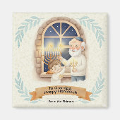 Hanukkah Zegen - Opa en Kind Magneet (Voorkant)