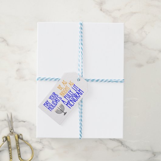 Hanukkah Zegeningen Cadeaulabel (Met Touw)