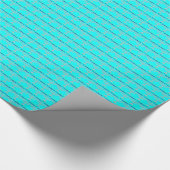 Hanukkah Zilveren Menora op Aqua Blauw Cadeaupapier (Hoek)