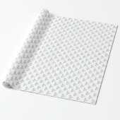 Hanukkah Zilveren Menora op Wit Cadeaupapier (Uitgerold)