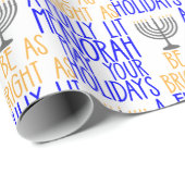 Hanukkah zo helder als een volledige Lit Menorha Cadeaupapier (Rol Hoek)