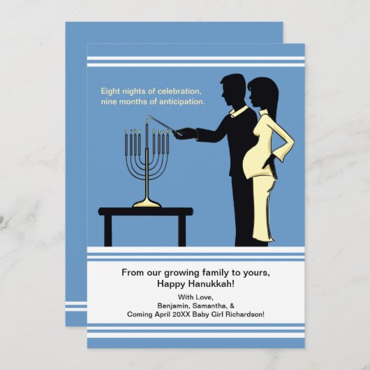 Hanukkah Zwangerschap Aankondiging kaarten 5x7 (Voorkant / Achterkant)