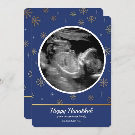 Hanukkah zwangerschap ultrasone aankondiging (Voorkant / Achterkant)