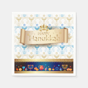 Hanukkiah Gelukkig Hanukkah Joods draaitol Menorah Servet