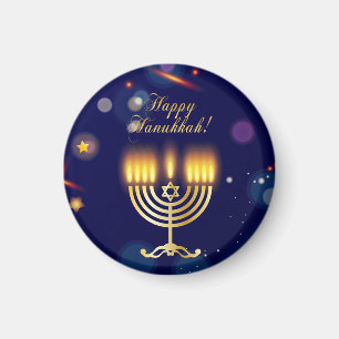 Hanukkiah Gelukkig Hanukkah Joods Gouden Menora Magneet