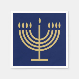 Hanukkiah Gelukkig Hanukkah Joodse dreidel Menorah Servet