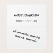 Hanukkiah gemaakt met Gemstenen Folded Card Kaart (Binnenkant ongevouwen)