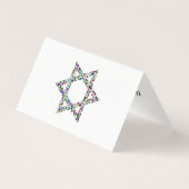 Hanukkiah gemaakt met Gemstenen Folded Card Kaart (Achterkant)