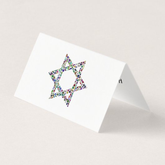 Hanukkiah gemaakt met Gemstenen Folded Card Kaart (Achterkant)