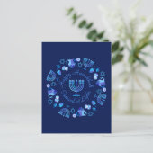 Hanukkiah Happy Hanukkah Jewish Holiday Menorah Briefkaart (Staand voorkant)