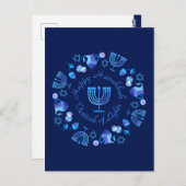Hanukkiah Happy Hanukkah Jewish Holiday Menorah Briefkaart (Voorkant / Achterkant)