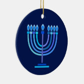 Hanukkiah Happy Hanukkah Jewish Holiday Menorah Keramisch Ornament (Rechts)