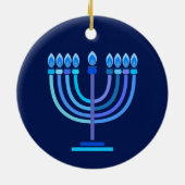 Hanukkiah Happy Hanukkah Jewish Holiday Menorah Keramisch Ornament (Achterkant)