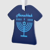Hanukkiah Happy Hanukkah Jewish Holiday Menorah Ornament (voorkant)