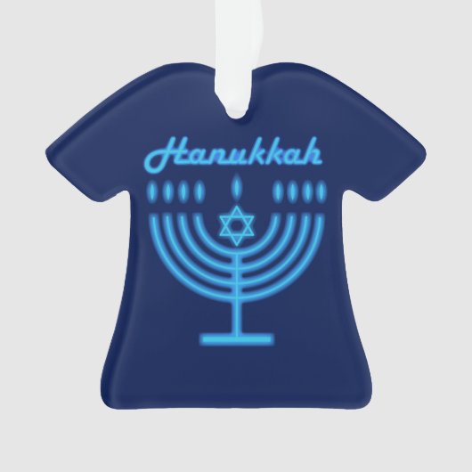 Hanukkiah Happy Hanukkah Jewish Holiday Menorah Ornament (voorkant)