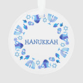 Hanukkiah Happy Hanukkah Jewish Holiday Menorah Ornament (achterkant)