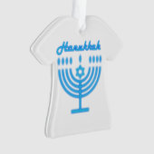 Hanukkiah Happy Hanukkah Jewish Holiday Menorah Ornament (voorkant)