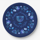 Hanukkiah Happy Hanukkah Jewish Holiday Menorah Papieren Bordje (Voorkant)