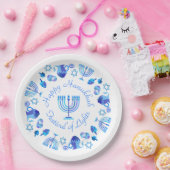 Hanukkiah Happy Hanukkah Jewish Holiday Menorah Papieren Bordje (Feest)