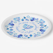 Hanukkiah Happy Hanukkah Jewish Holiday Menorah Papieren Bordje (Gekanteld)