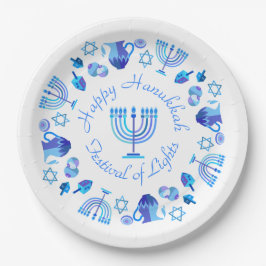 Hanukkiah Happy Hanukkah Jewish Holiday Menorah Papieren Bordje