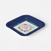 Hanukkiah Happy Hanukkah Jewish Holiday Menorah Papieren Bordje (Gebogen)