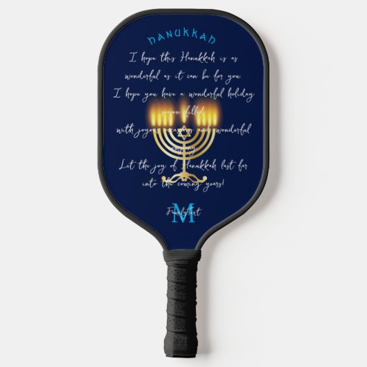 Hanukkiah Happy Hanukkah Jewish Holiday Menorah Pickleball Paddle (Achterkant)