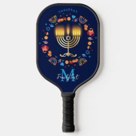 Hanukkiah Happy Hanukkah Jewish Holiday Menorah Pickleball Paddle