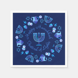 Hanukkiah Happy Hanukkah Jewish Holiday Menorah Servet