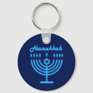 Hanukkiah Happy Hanukkah Jewish Holiday Menorah Sleutelhanger